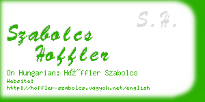 szabolcs hoffler business card